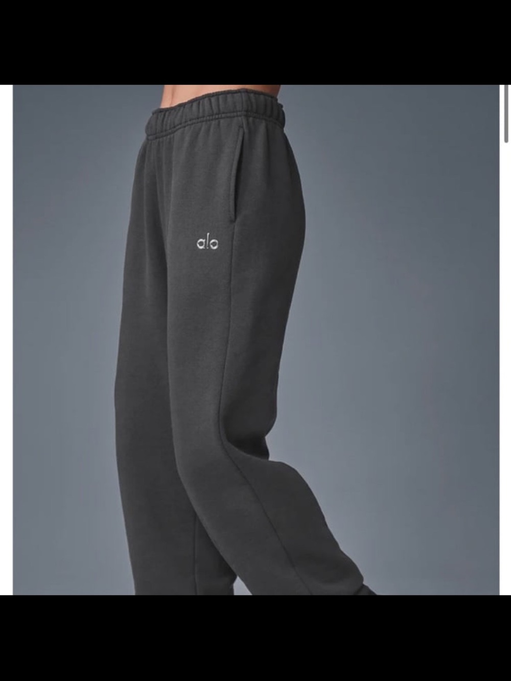 Alo Womens Accolade Anthracite Dark Grey Sweatpants Large